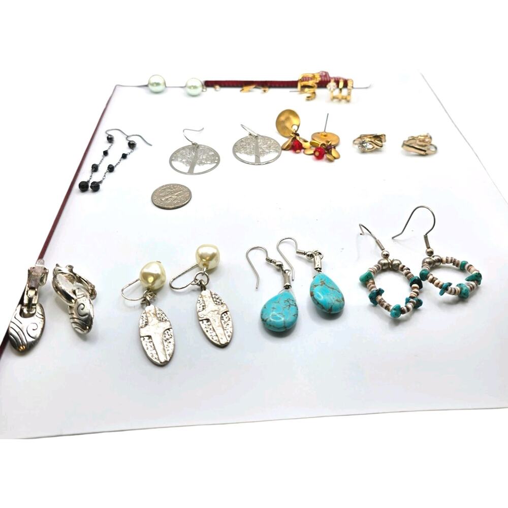 Lot of 12 Pair Earrings Various Design Multicolor Wear Repurpose Fashion SKU3160